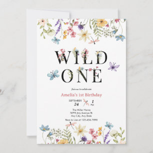 Girl 1st Birthday Wild One Invitation