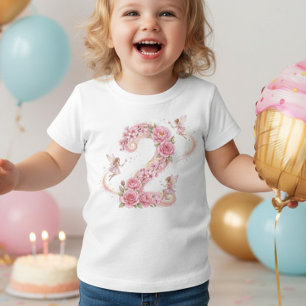 Girl 2nd Birthday Pink Fairy Number Two T-Shirt