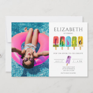Girl 3rd Birthday Summer popsicle Ice Cream Invitation