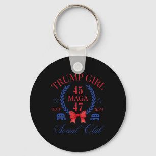 Girl 45 47 Maga Est 2024 Social Club Happy 4th Of Keychain