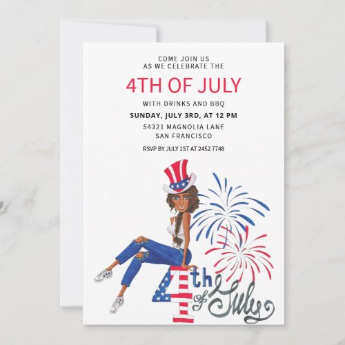 Girl 4th Of July Invitations