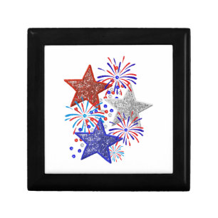 Girl 4th of July Women Red White Blue Star America Gift Box