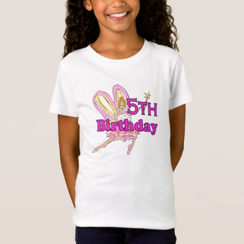 Girl 5th birthday fairy princess T_Shirt