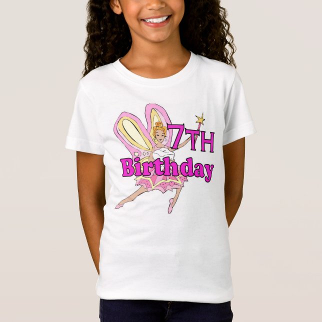 Girl 7th birthday fairy princess T-Shirt (Front)