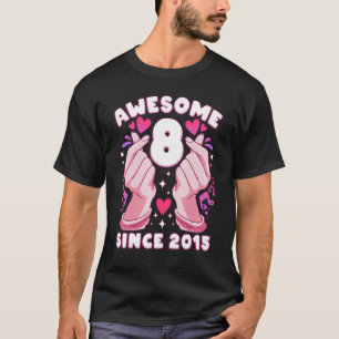 Girl 8th birthday, born 2015, K-pop heart, Sarangh T-Shirt