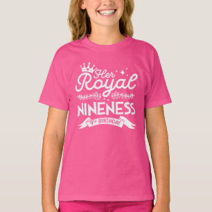 Girl 9th Birthday Her Royal Nineness 9 Year Old T-Shirt