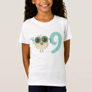Girl 9th Birthday Party Gifts Teal Owl Age 9 T-Shirt