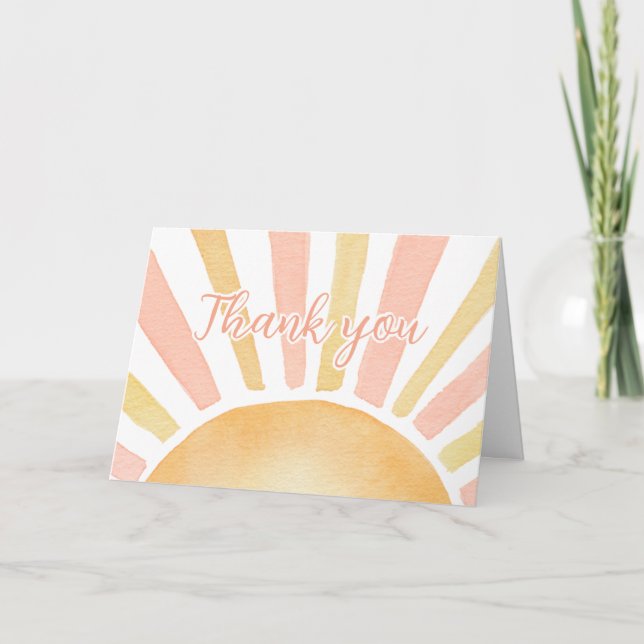 Girl A Little Ray of Sunshine  Thank You Card (Front)