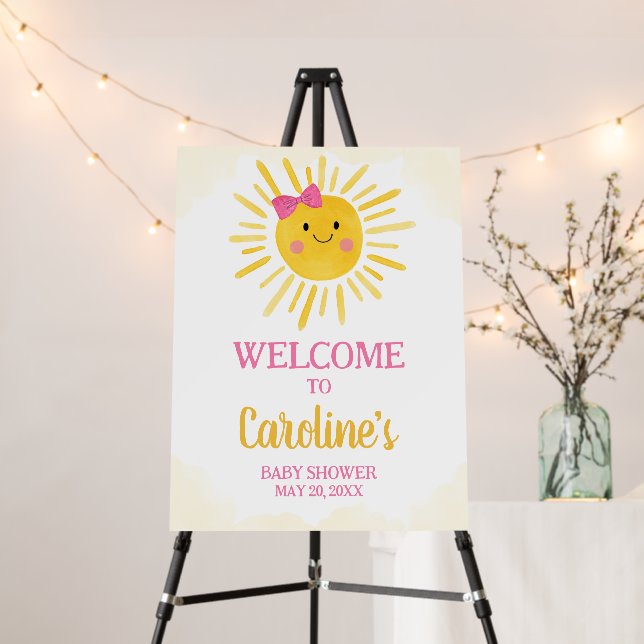 Girl A Little Ray of Sunshine Welcome Sign (In Situ (Stand))