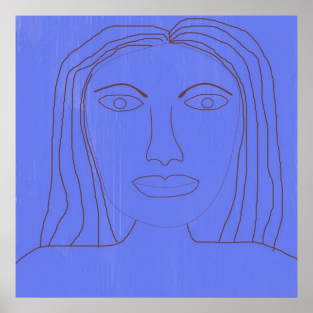 girl abstract drawing art poster (Front)