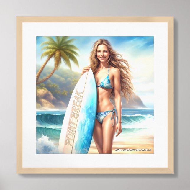 Girl Action Point Break Framed Art (Framed Front)