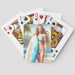 Girl Action Point Break Poker Cards