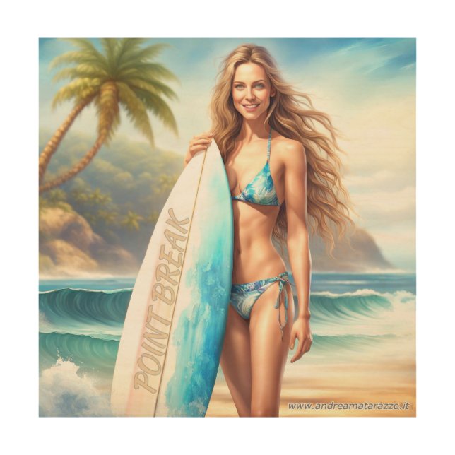 Girl Action Point Break Wood Wall Art (Front)