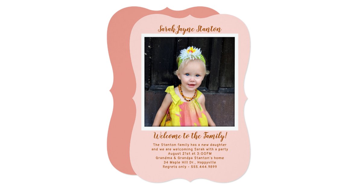 Girl Adoption Party Photo Invitation Template Zazzle Com