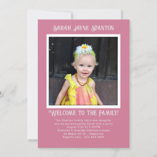 Girl Adoption Party Photo Invitation Template