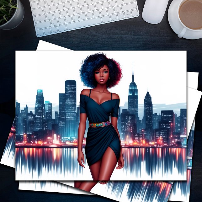 Girl African stylish Afro hair fashion business Postcard (Creator Uploaded)