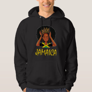 Girl Afro Pride Patriotic Melanin Proud Jamaican Q Hoodie