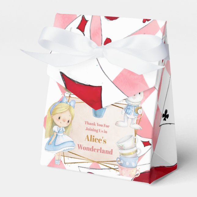Girl Alice in Wonderland Birthday Tea  Favor Boxes (Front Side)
