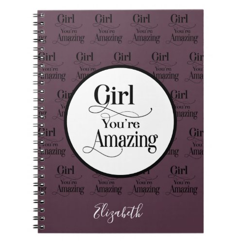 Girl Amazing Monogram Bridesmaid Purple Notebook