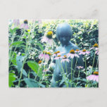 Girl Among Flowers Postcard at Zazzle