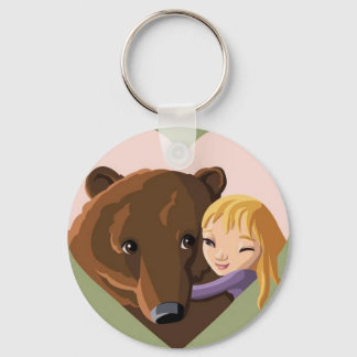 Girl and Bear Keychain