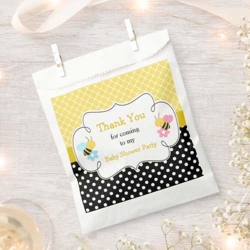 Girl and Boy Bumble Bee Baby Shower Party Favor Bag