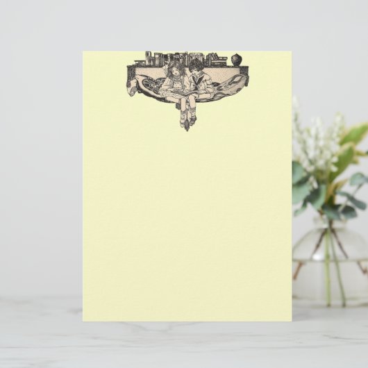 Girl and Boy Reading (Standing Front)