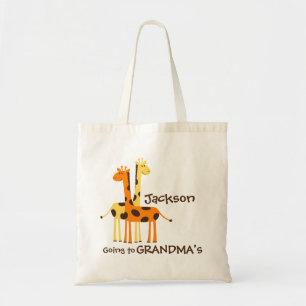 Girl and Boys Going to Grandma Bag-Giraffes Tote Bag