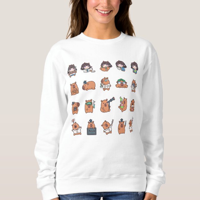 Girl and Capybara's Laboratory Sweatshirt (Front)