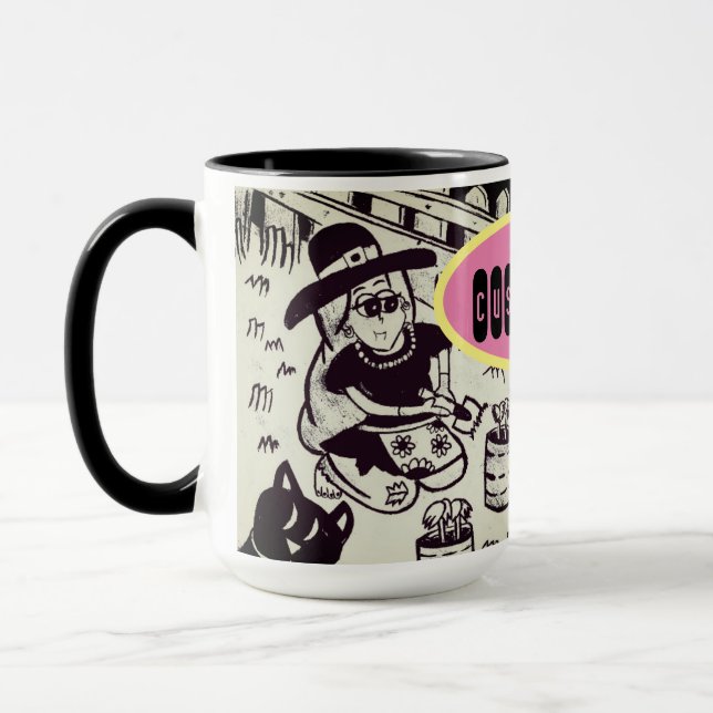 Girl and Cat Mug (Left)