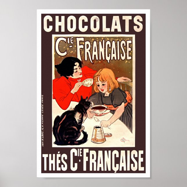 Girl and Cat, Vintage Poster, Alexandre Steinlen Poster (Front)