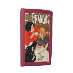 Girl and Cat, Vintage Poster, Alexandre Steinlen Tri-fold Wallet
