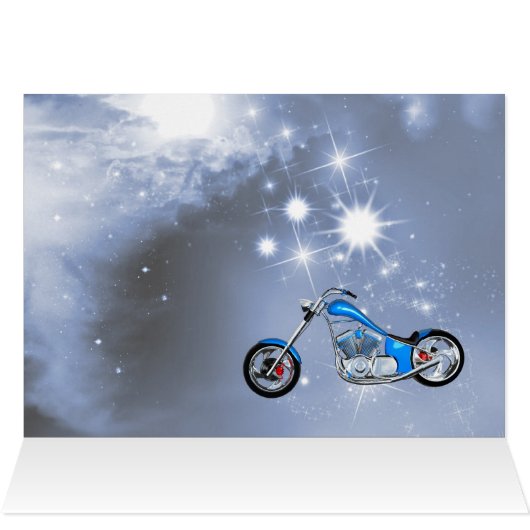 Girl and chopper 77 Birthday card (Inside Horizontal (Top))