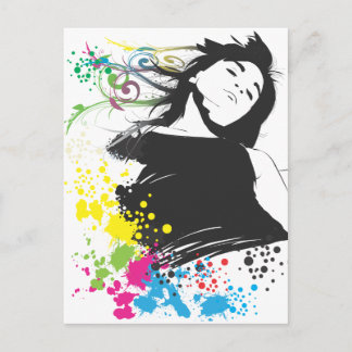 Girl and colors postcard