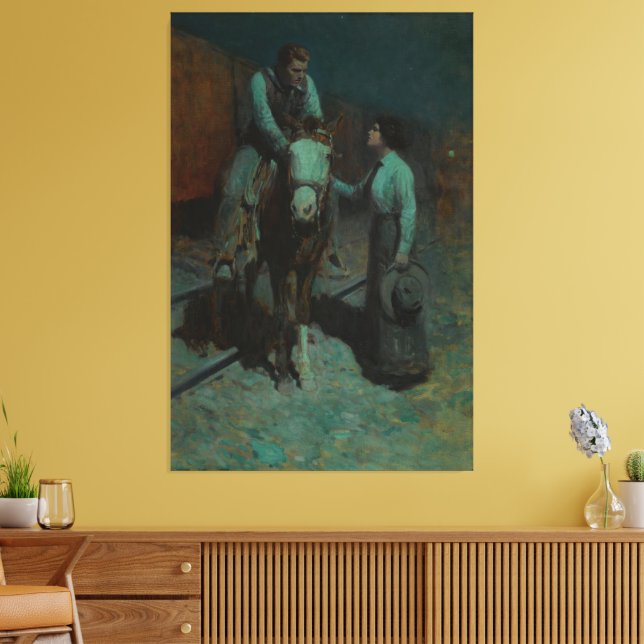 Girl And Cowboy Canvas Print (Insitu(LivingRoom))