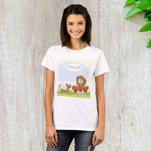 Girl And Dog Best Friends T_Shirt