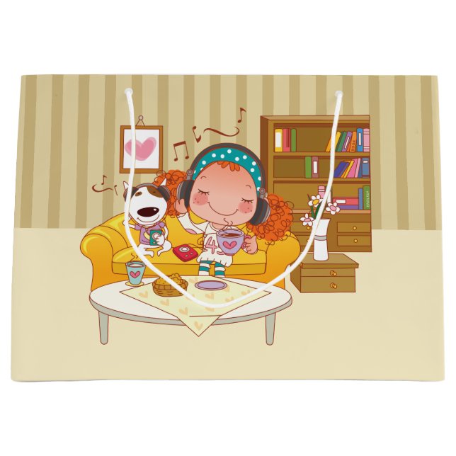 Girl and Dog Gift Bag (Front)