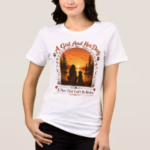 Girl and Dog Silhouette Apparel, Pet Lover Gift
