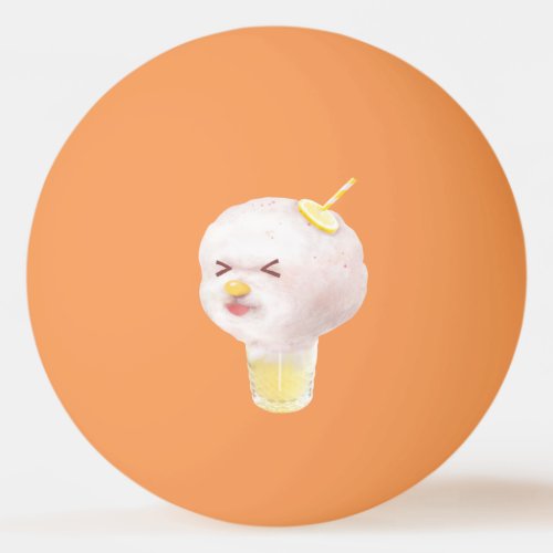 Girl and Dog Soda Illustration Ping Pong Ball