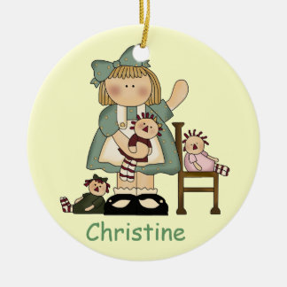 Girl and dollies ornament