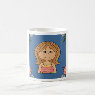 Girl And Flowers Coffee Mug