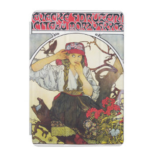 Girl and Geranium, Mucha iPad Mini Cover