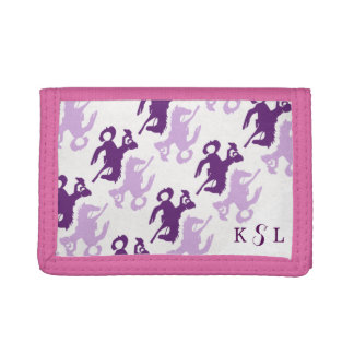 Girl and her Bucking bronco monogram Trifold Wallet