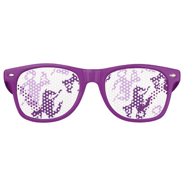 Girl and her bucking bronco pink retro sunglasses (Front)