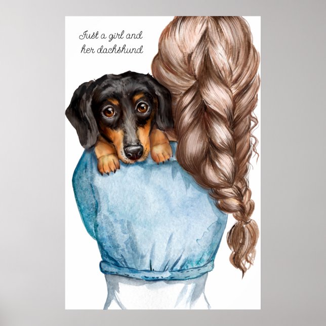Girl and her Dachshund Poster (Front)