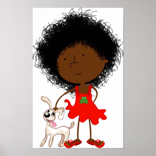 Girl And Her Dog Poster