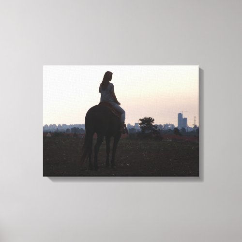 girl and her horse canvas print