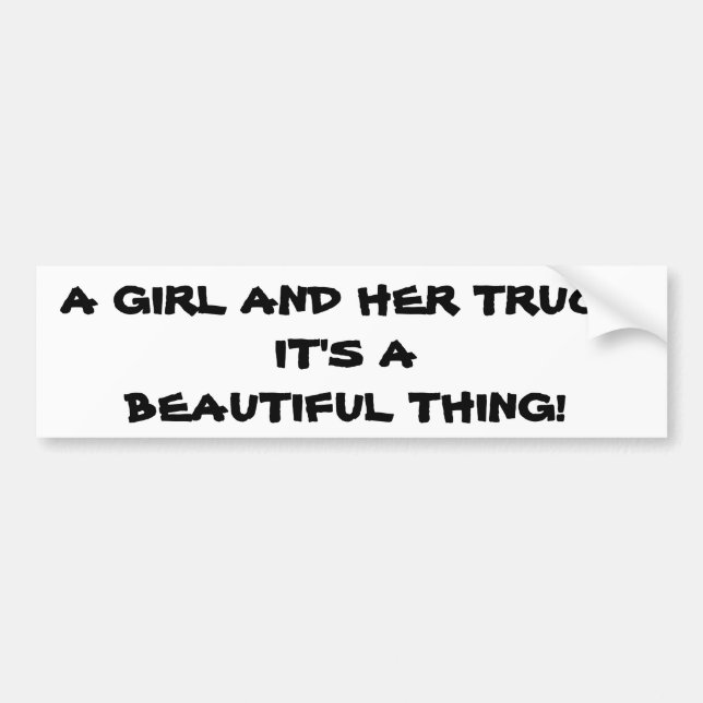 Girl and Her Truck Bumper Sticker (Front)