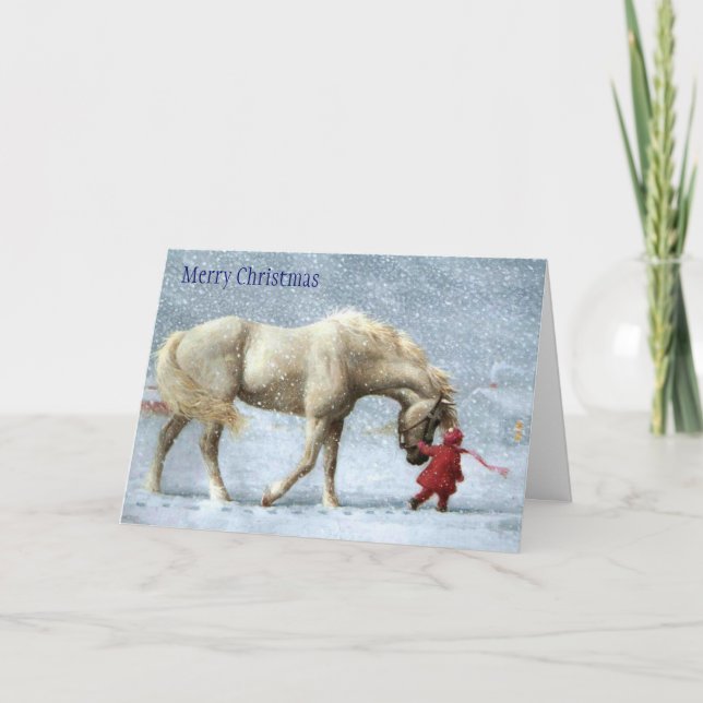 Girl and Horse Christmas Card (Front)