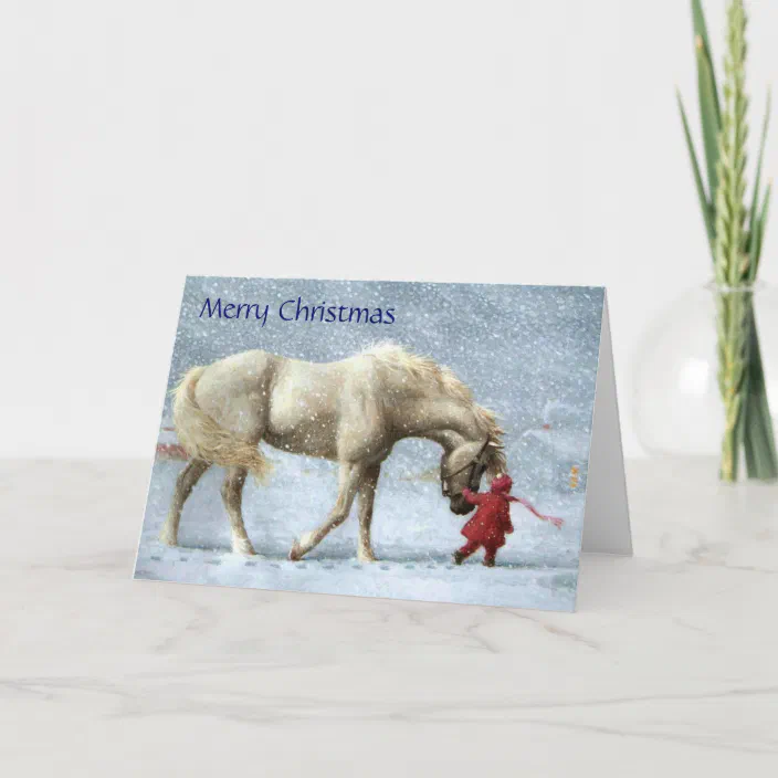 Horses Christmas Customised Card Personalized 